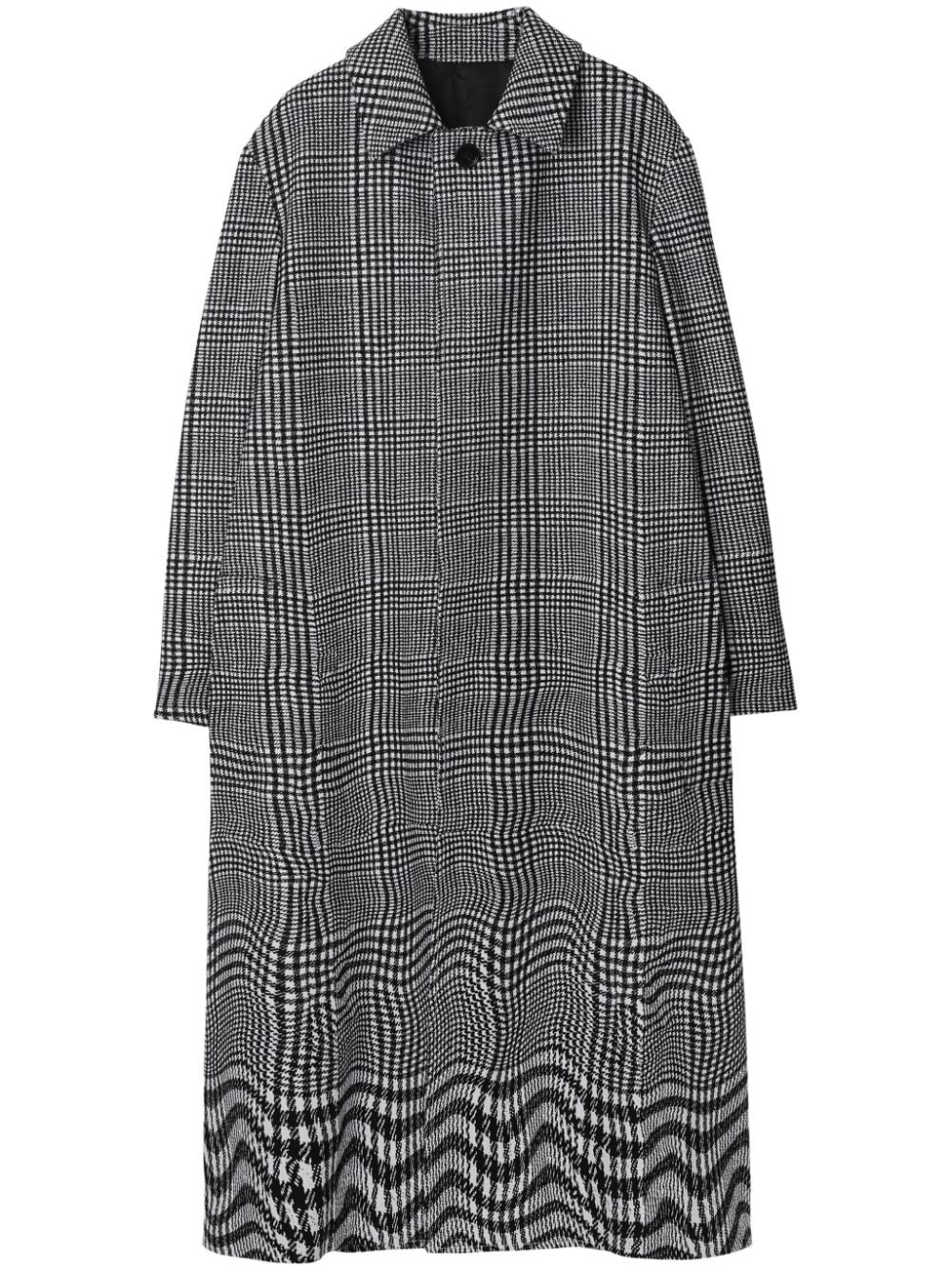 Burberry warped houndstooth-pattern coat - Black von Burberry