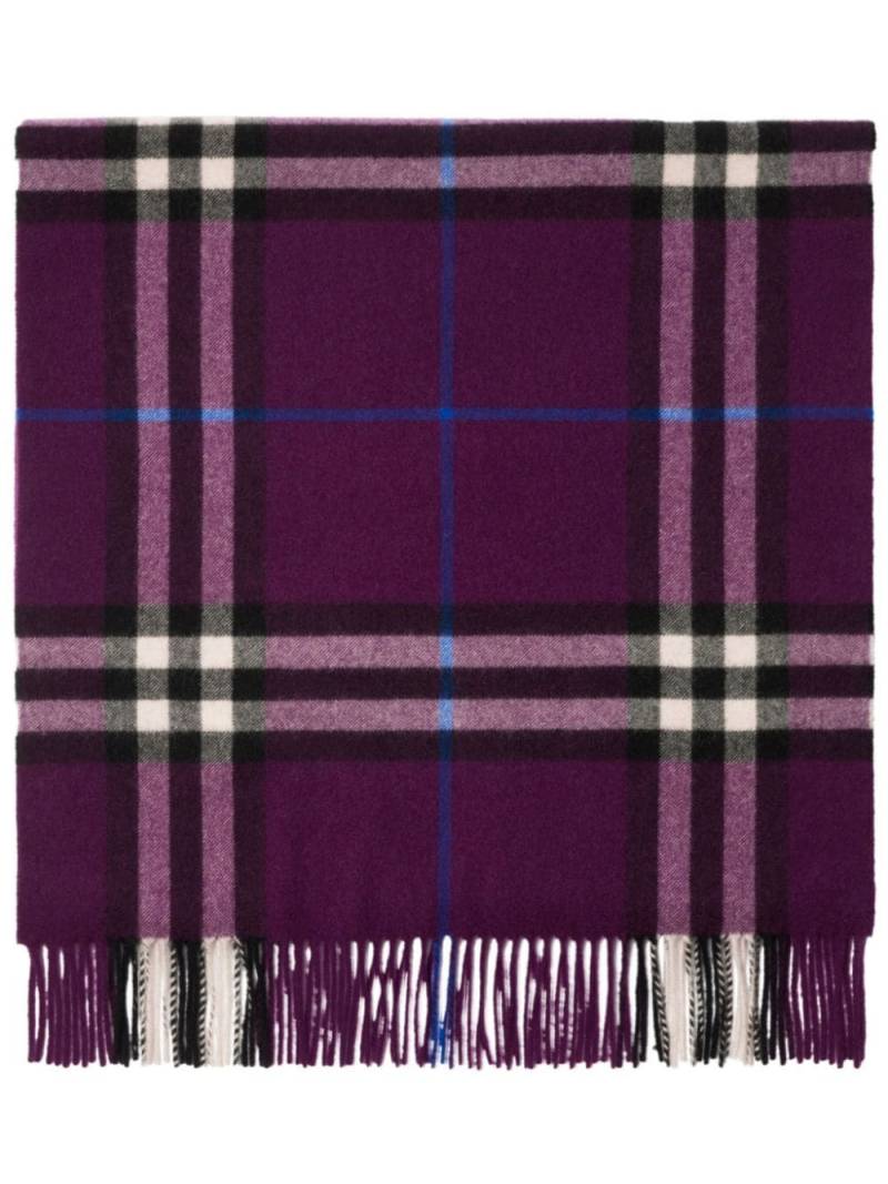 Burberry wide check cashmere scarf - Purple von Burberry