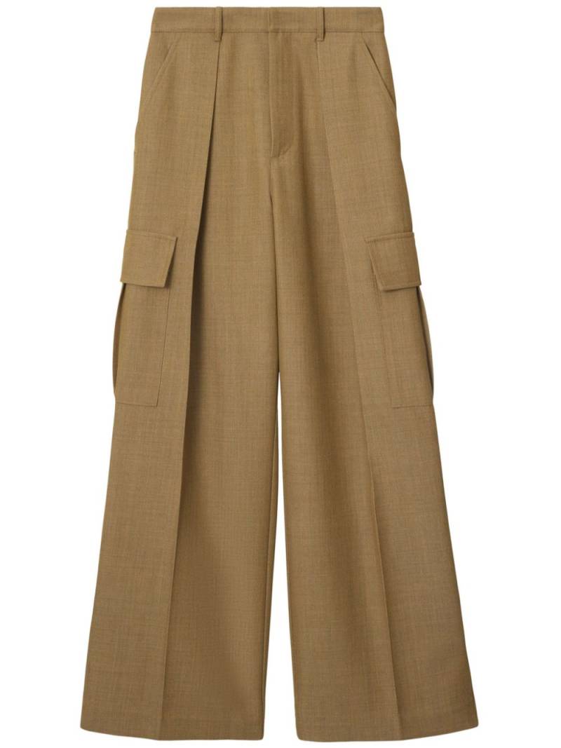 Burberry wide-leg wool cargo trousers - Brown von Burberry