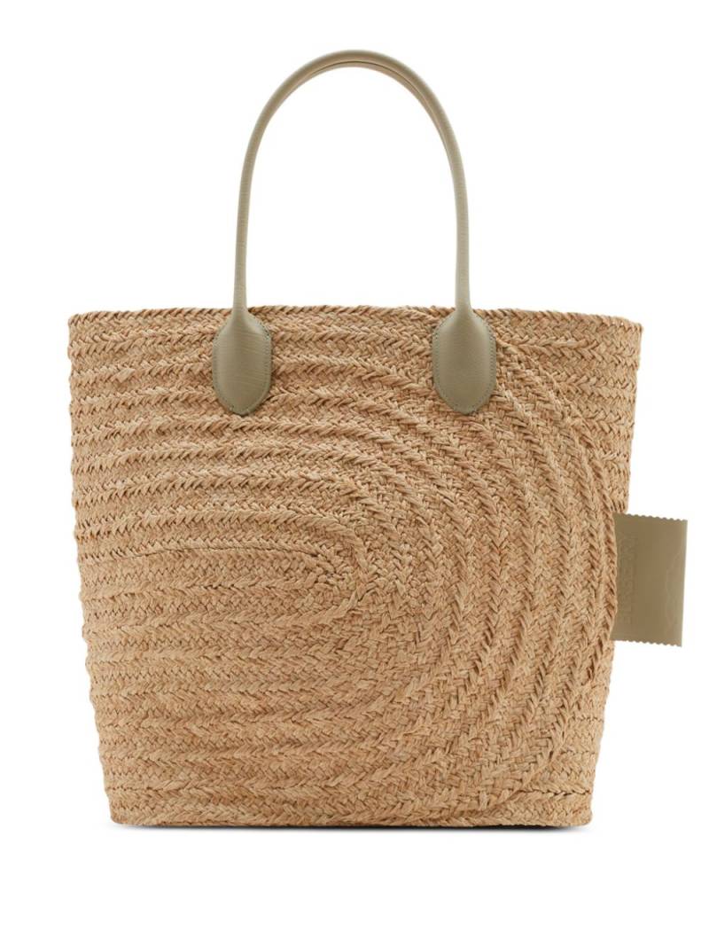 Burberry woven-raffia tote bag - Neutrals von Burberry