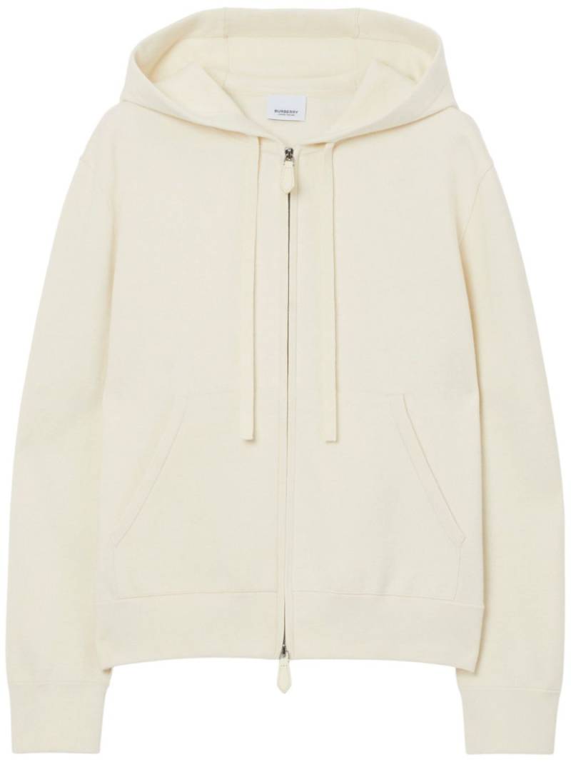 Burberry zip-up drawstring hoodie - White von Burberry