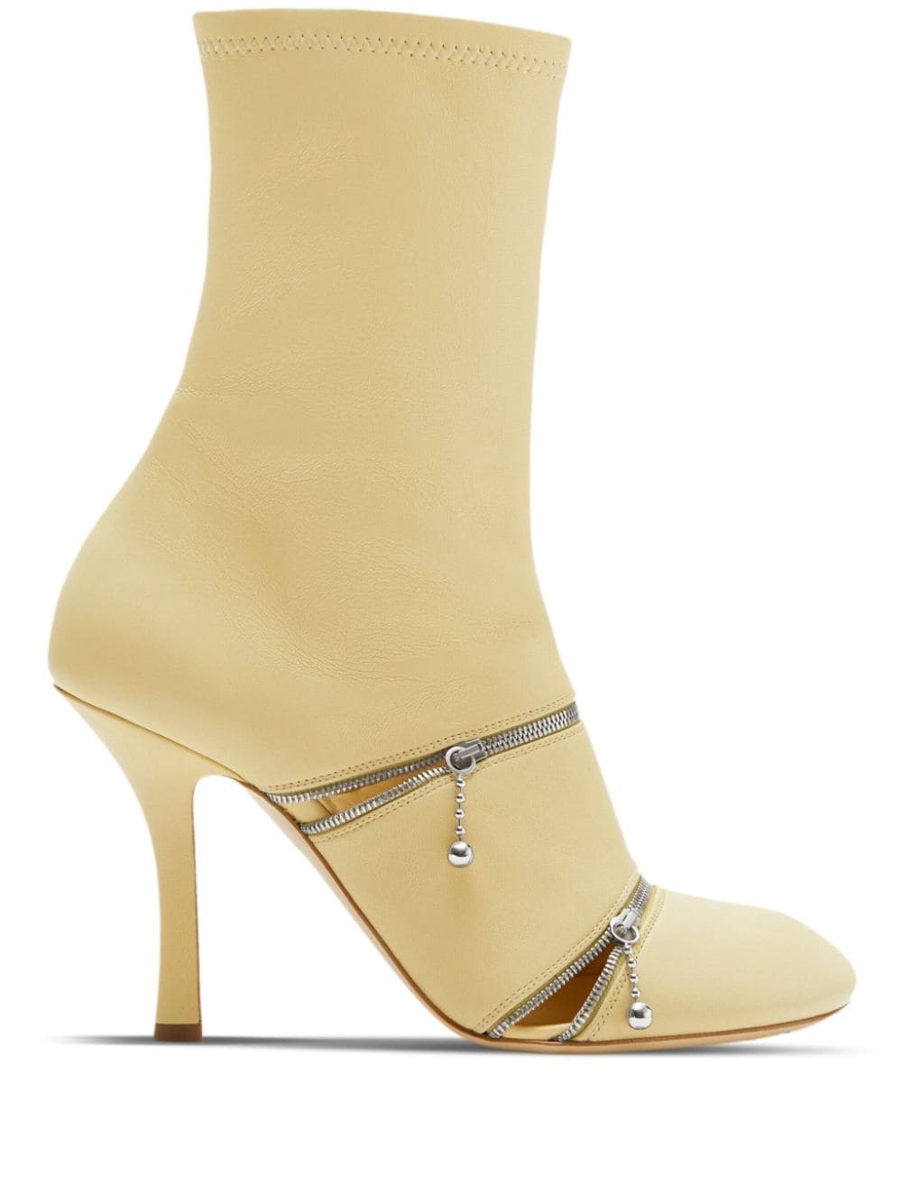 Burberry zipped mid-calf leather boots - Neutrals von Burberry