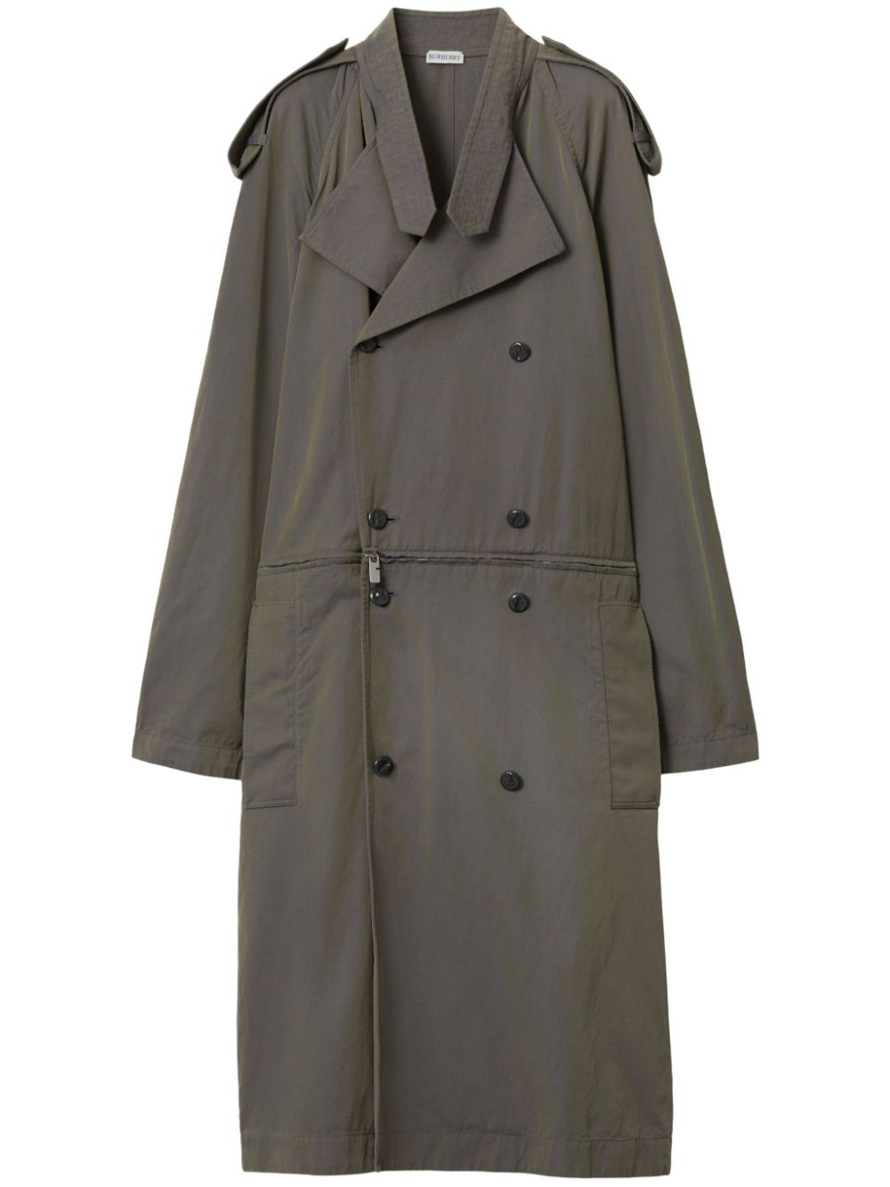 Burberry zipped trench midi dress - Grey von Burberry