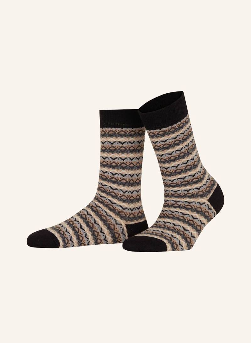 Burlington Socken Modern Fair Isle schwarz von Burlington