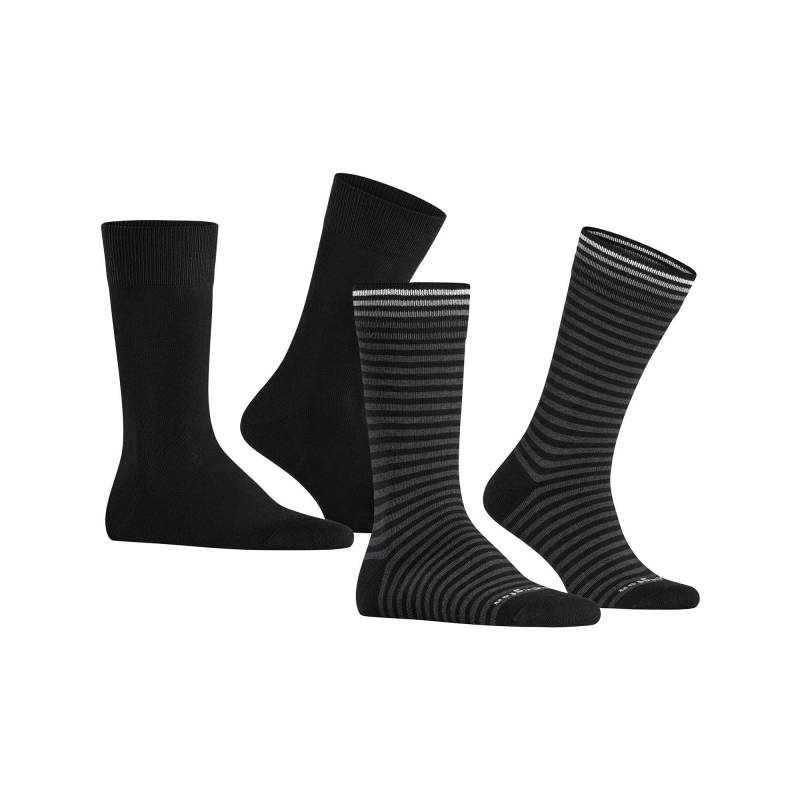 Duopack, Wadenlange Socken Herren Black 40-46 von Burlington