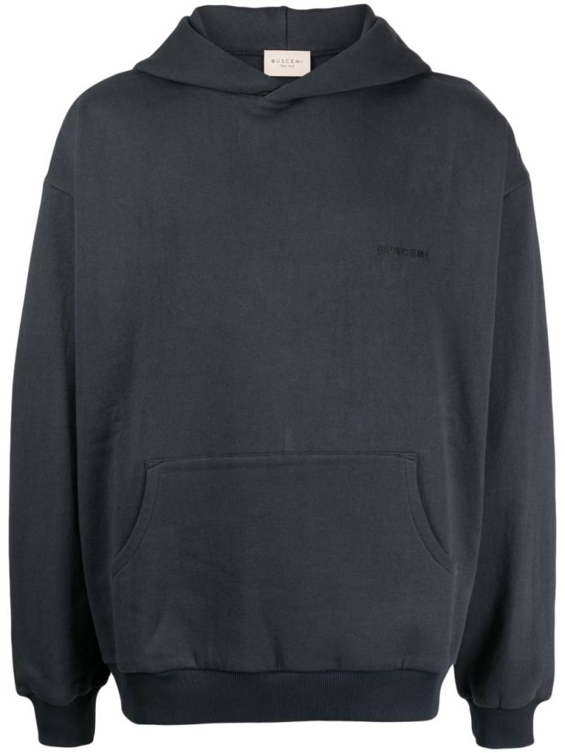 Buscemi logo-plaque cotton hoodie - Grey von Buscemi