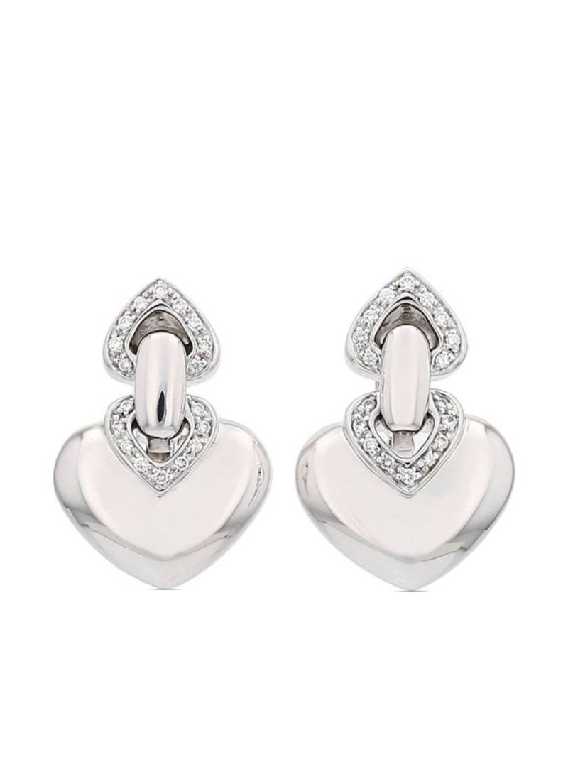 Bvlgari Pre-Owned 1990s 18kt white gold Cuore diamond earrings - Silver von Bvlgari Pre-Owned