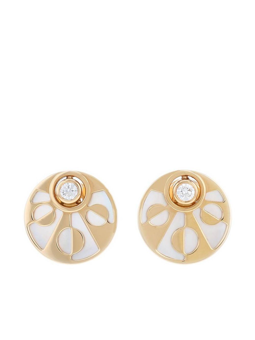 Bvlgari Pre-Owned small 18kt rose gold Intarsio diamond earrings - Pink von Bvlgari Pre-Owned