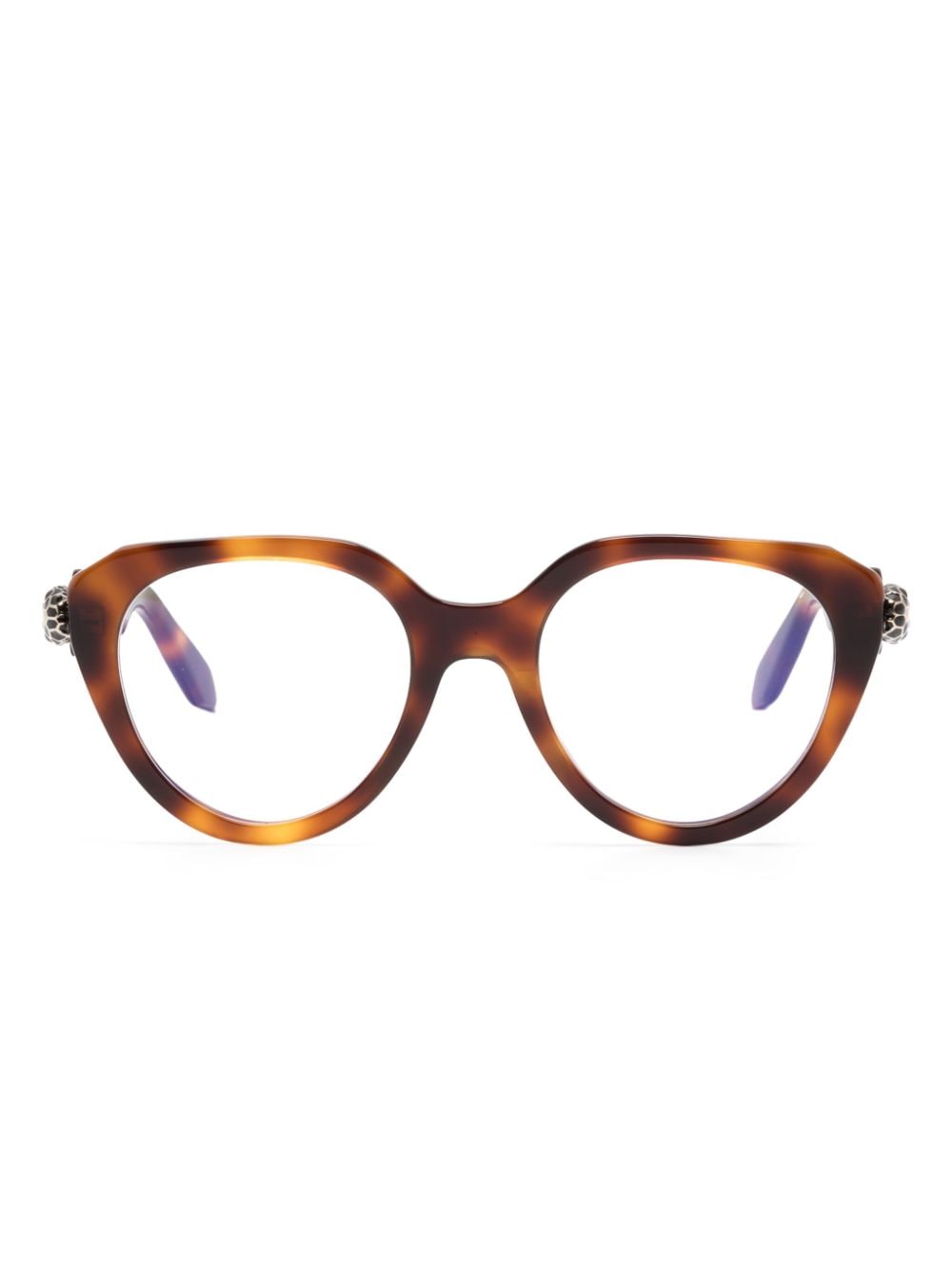 Bvlgari Serpenti tortoiseshell-effect glasses - Brown von Bvlgari