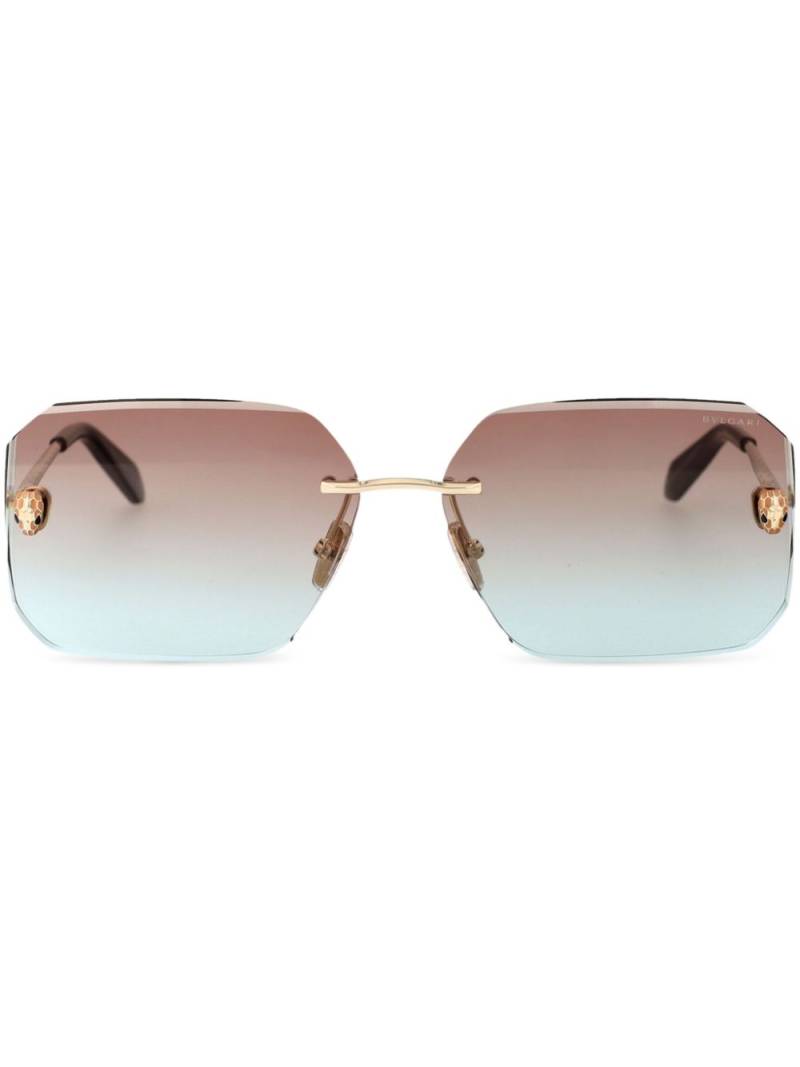 Bvlgari rimless square-frame sunglasses - Gold von Bvlgari