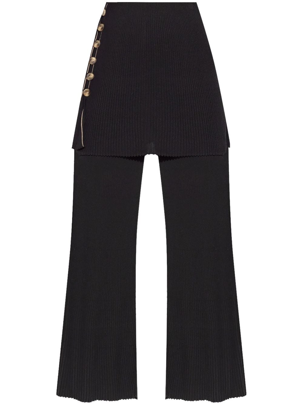 By Malene Birger Bolone skirted wide-leg trousers - Black von By Malene Birger