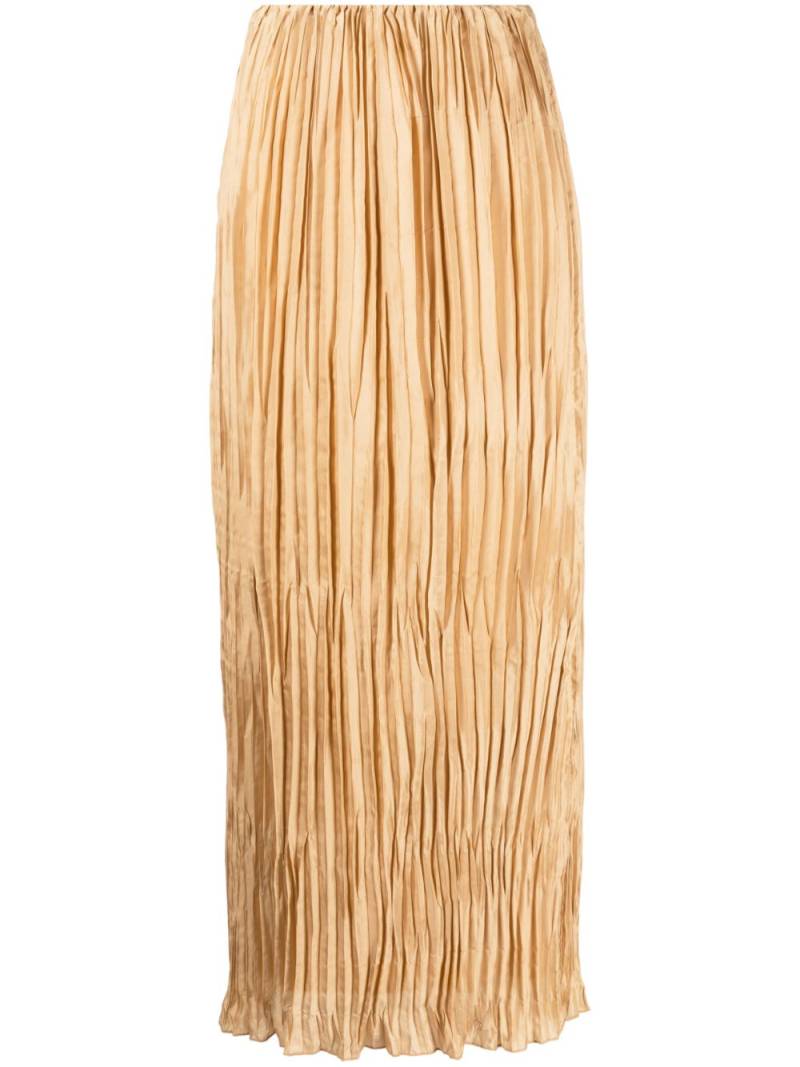 By Malene Birger Elisas plissé-effect maxi skirt - Gold von By Malene Birger