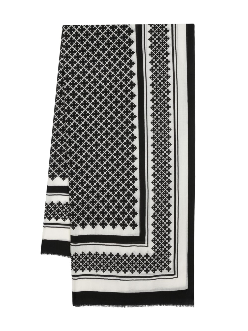 By Malene Birger Julee patterned-intarsia wool scarf - Black von By Malene Birger