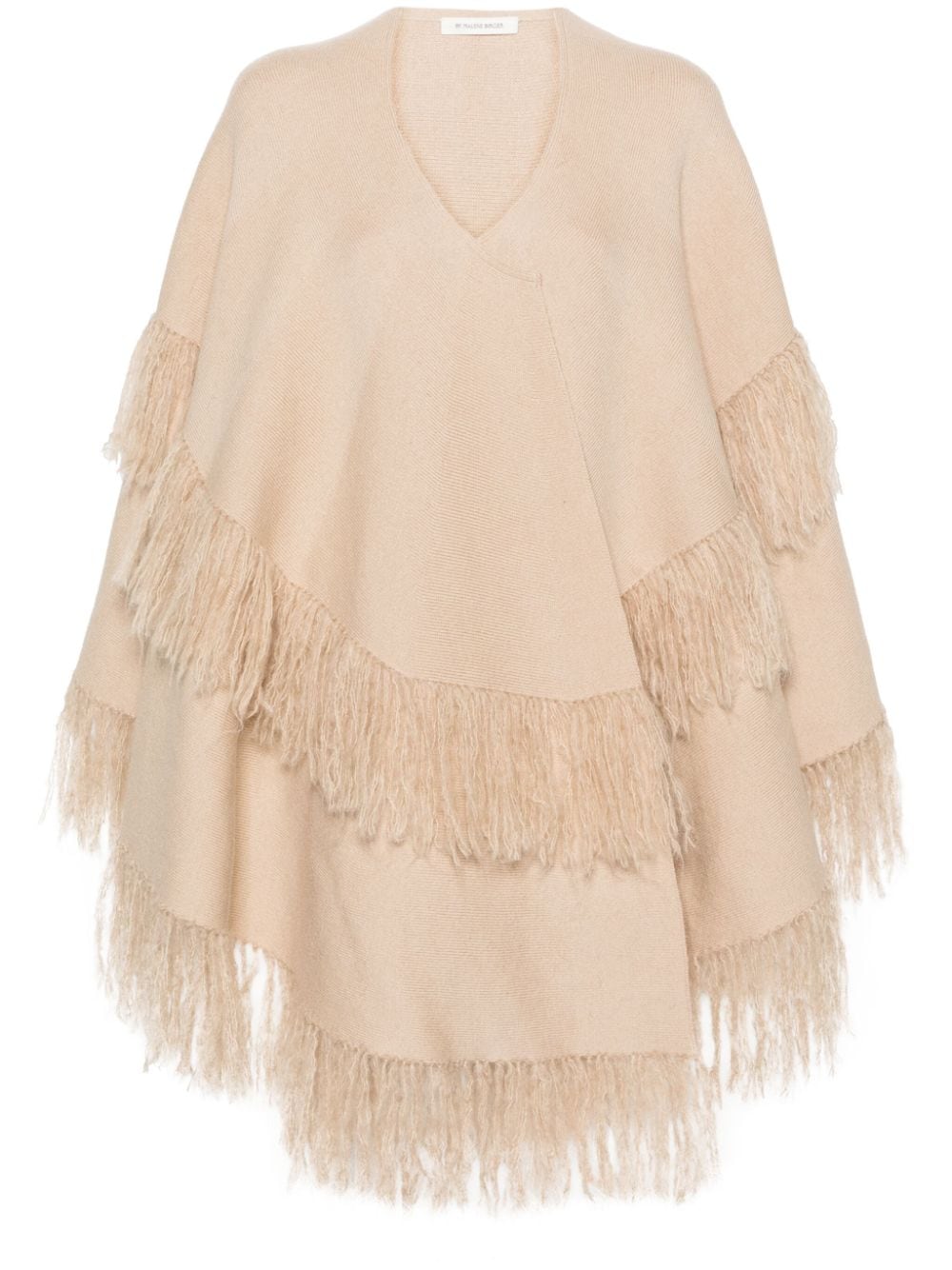 By Malene Birger fringed wool-blend cape - Neutrals von By Malene Birger