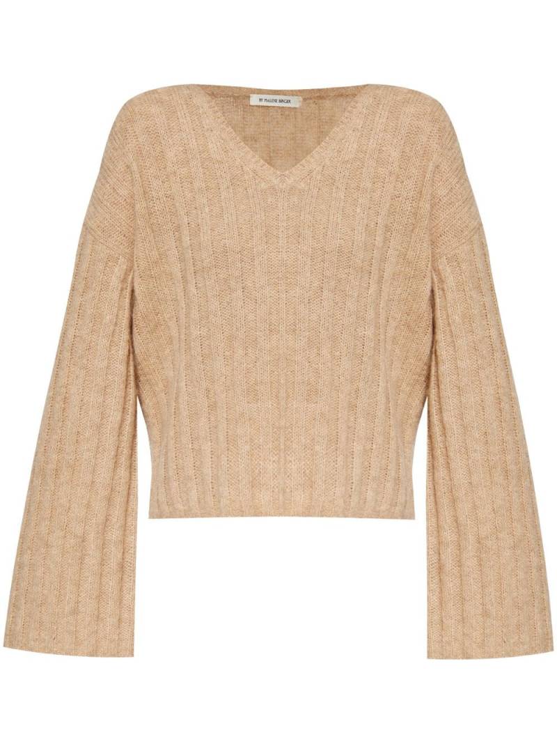 By Malene Birger v-neck chunky-ribbed jumper - Neutrals von By Malene Birger