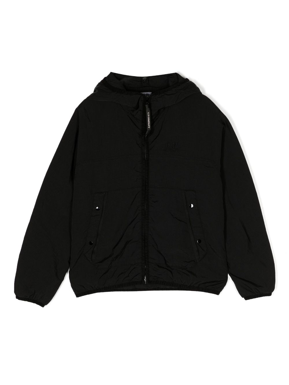 C.P. Company Kids Goggle-hood zip-up jacket - Black von C.P. Company Kids