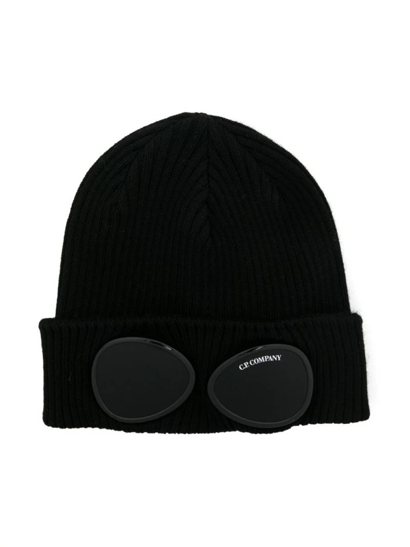 C.P. Company Kids Goggles-detail wool beanie - Black von C.P. Company Kids