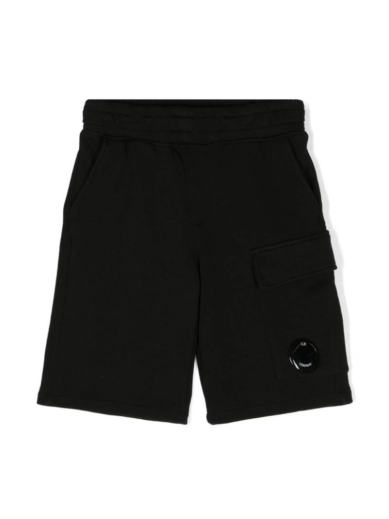 C.P. Company Kids Lens-detail cotton track shorts - Black von C.P. Company Kids