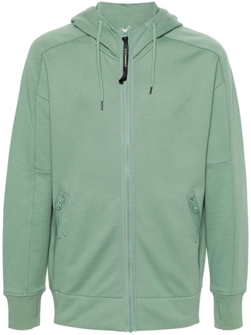 C.P. Company Goggles-detail cotton hoodie - Green von C.P. Company