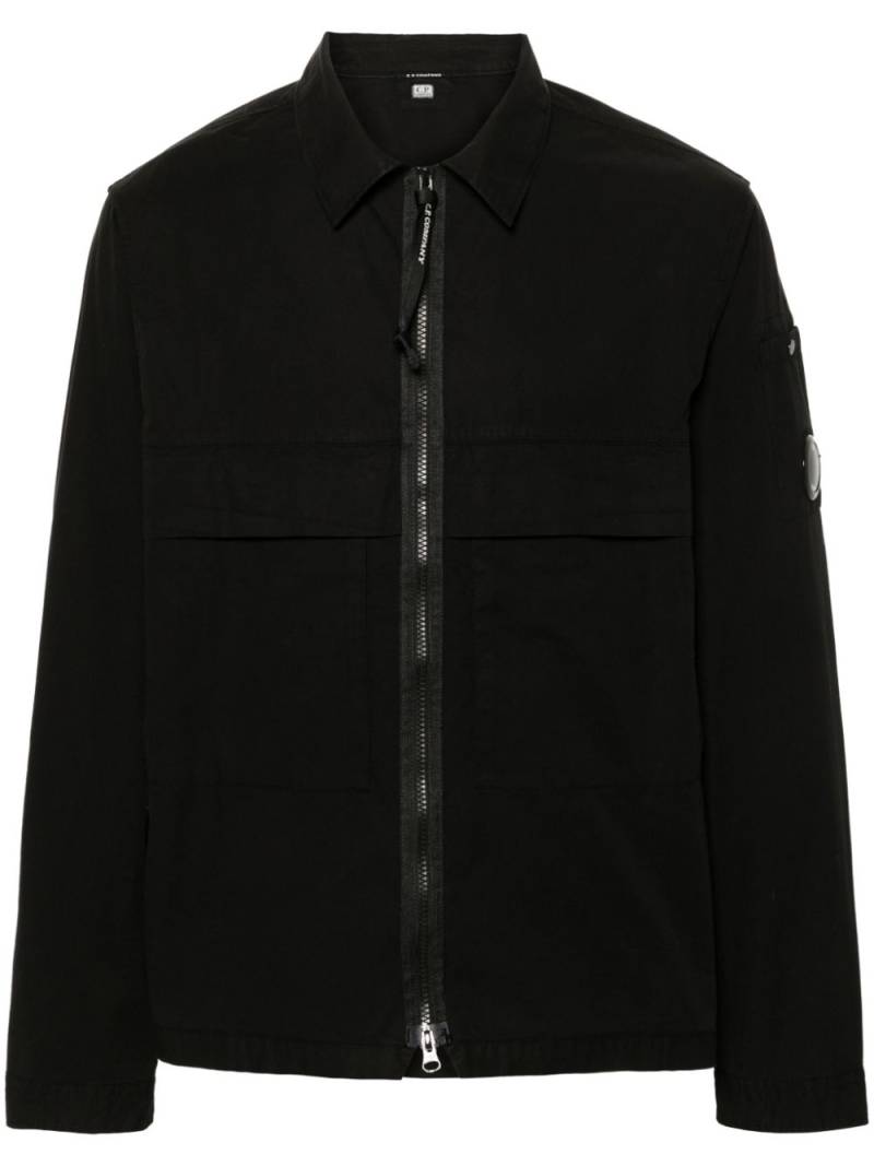 C.P. Company zip-up gabardine overshirt - Black von C.P. Company