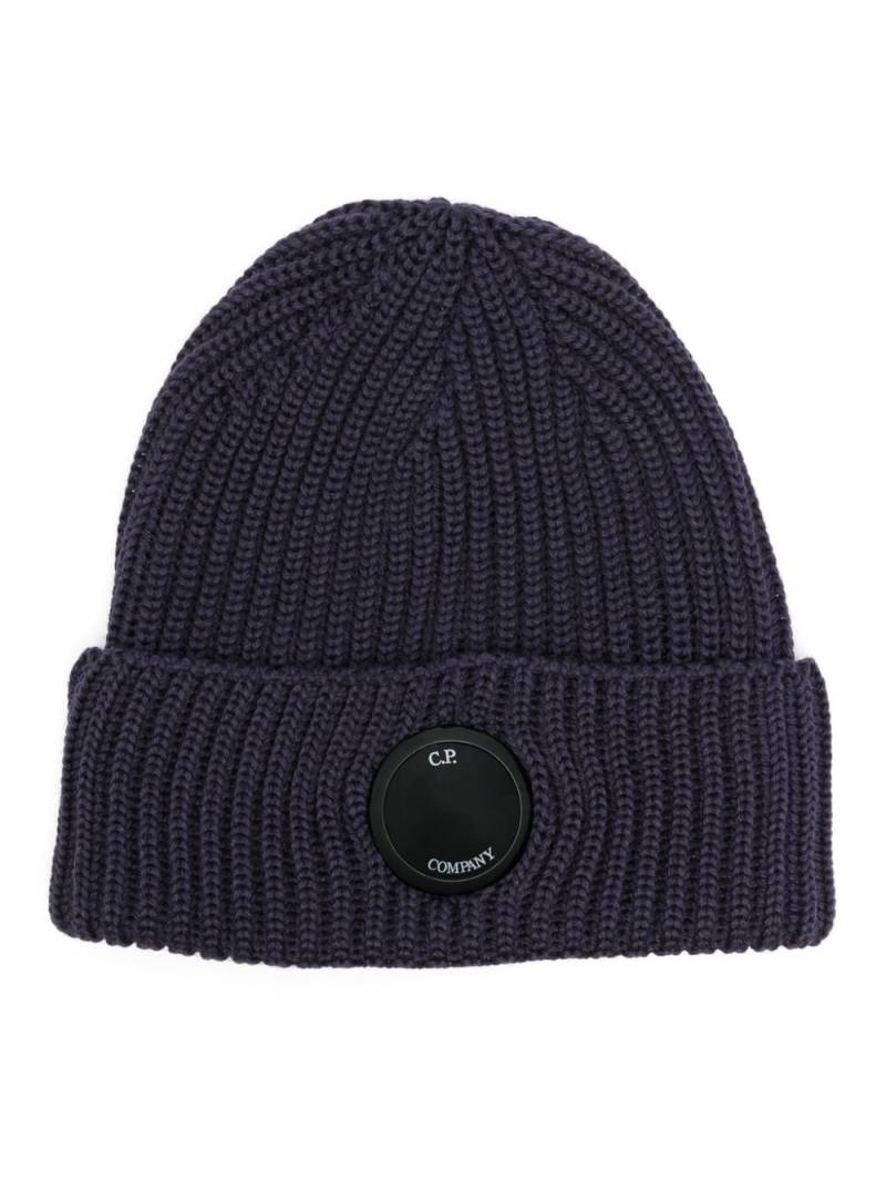 C.P. Company Lens-detail beanie - Blue von C.P. Company