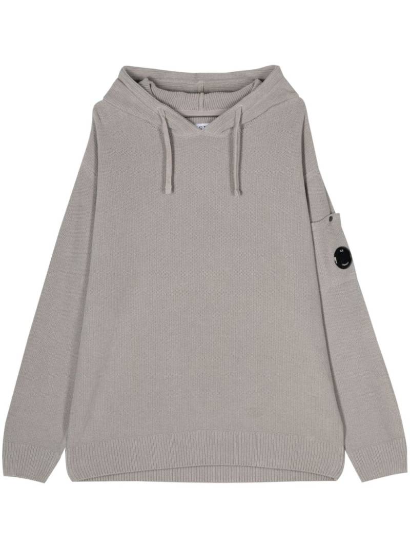 C.P. Company Lens-detail knitted hoodie - Grey von C.P. Company