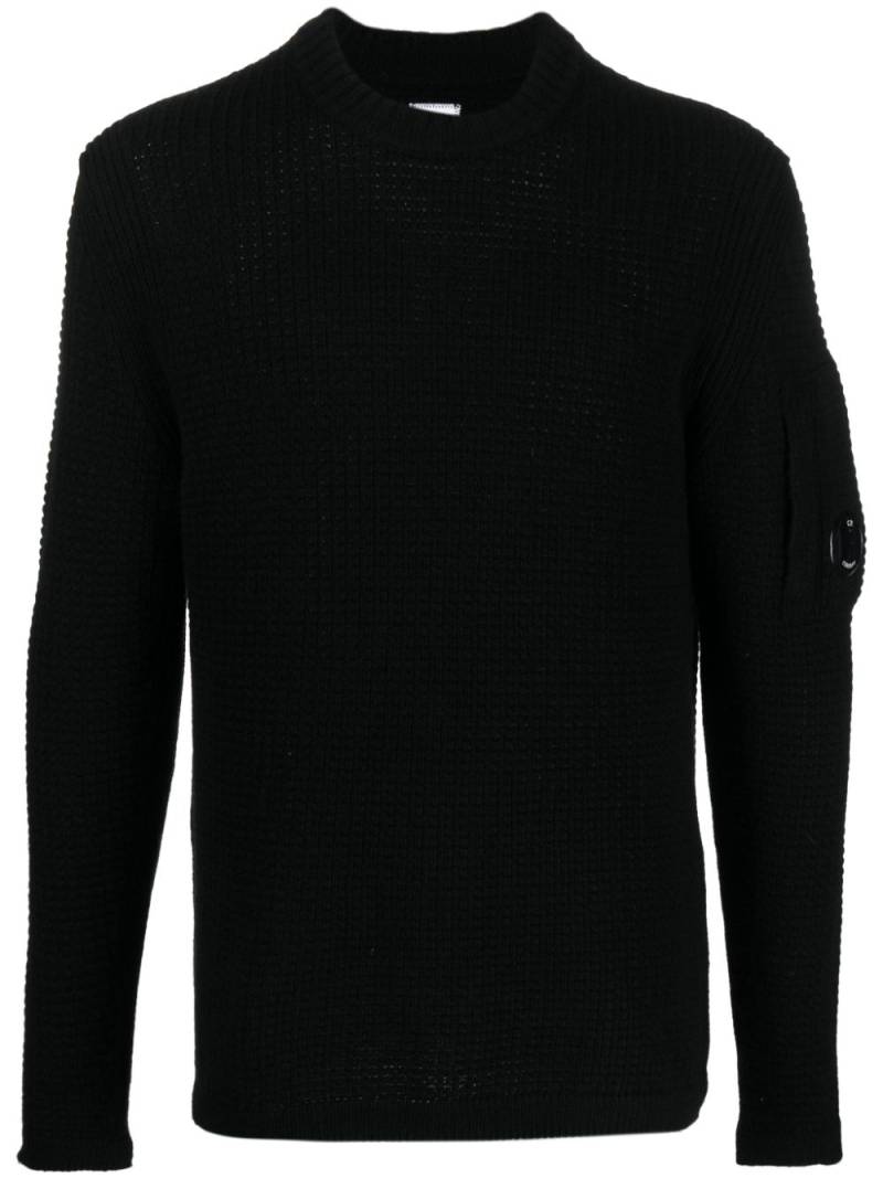 C.P. Company Lens-detail waffle-knit jumper - Black von C.P. Company