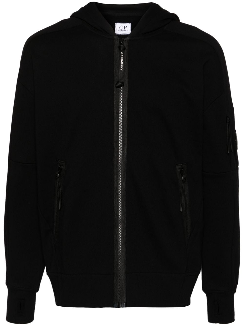 C.P. Company Lens-detailed cotton hoodie - Black von C.P. Company