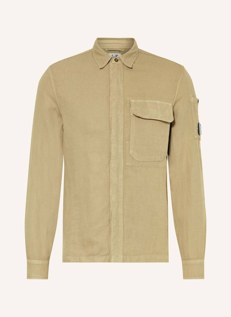 C.P. Company Overjacket Lens Mit Leinen beige von C.P. Company