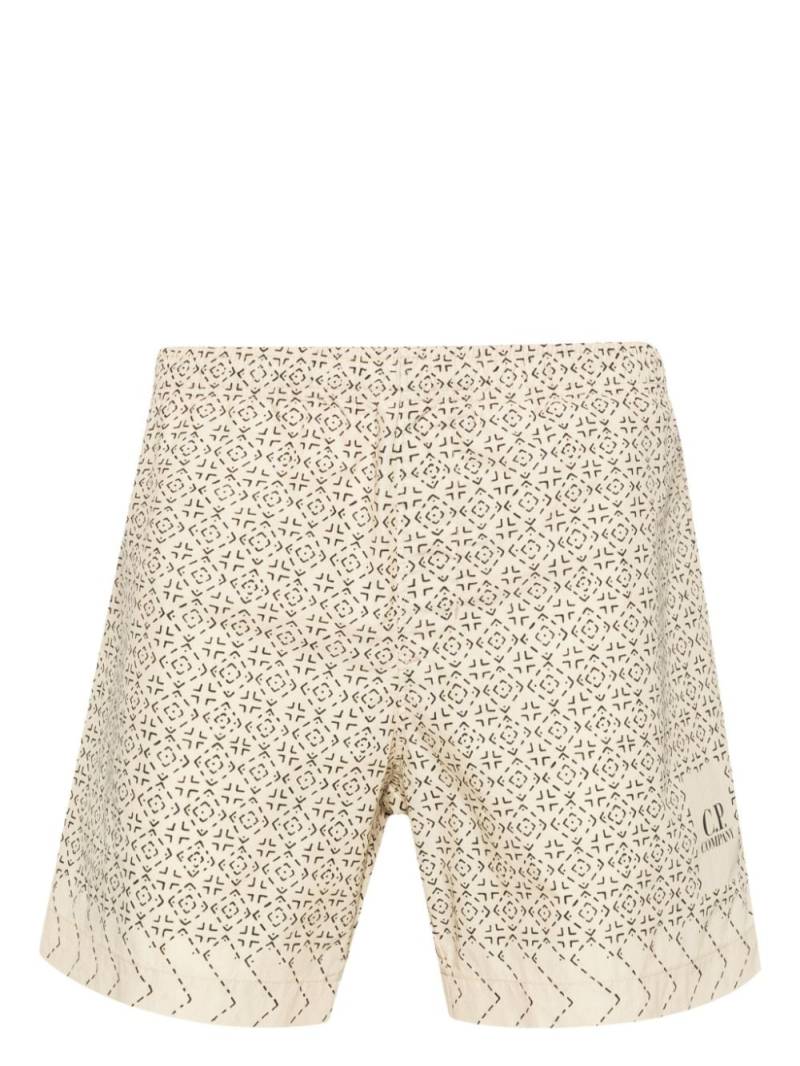 C.P. Company baja-print swim shorts - Neutrals von C.P. Company