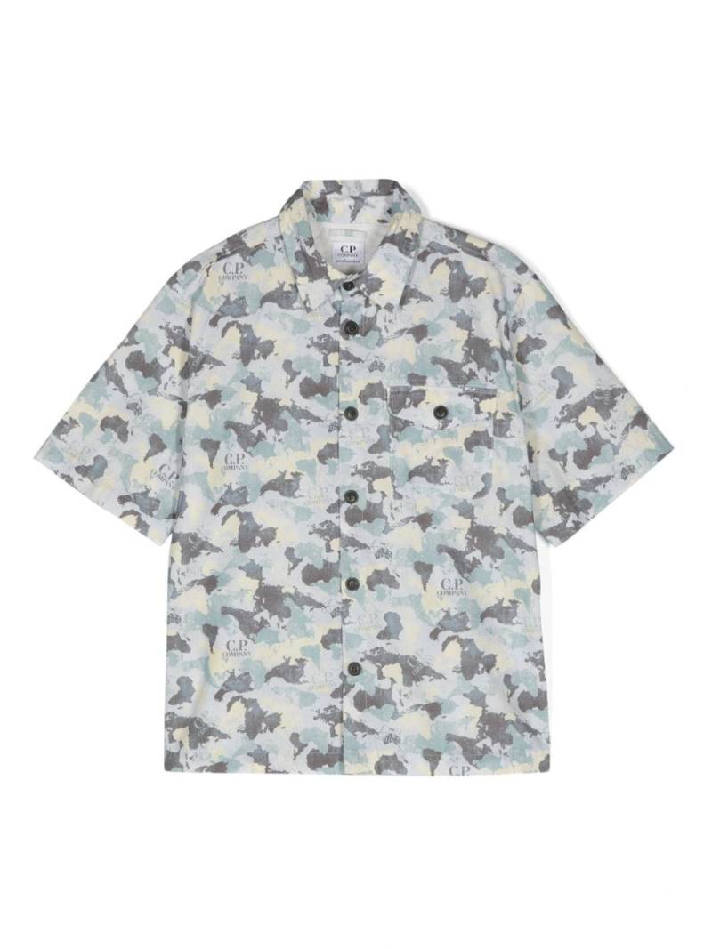 C.P. Company camouflage-print cotton shirt - Blue von C.P. Company