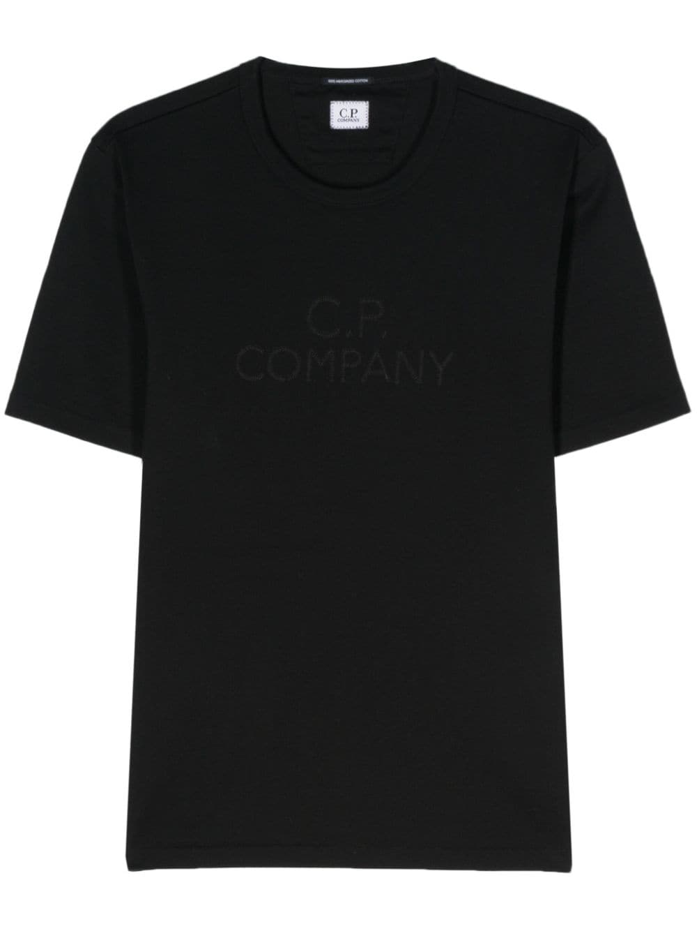 C.P. Company embroidered logo cotton T-shirt - Black von C.P. Company