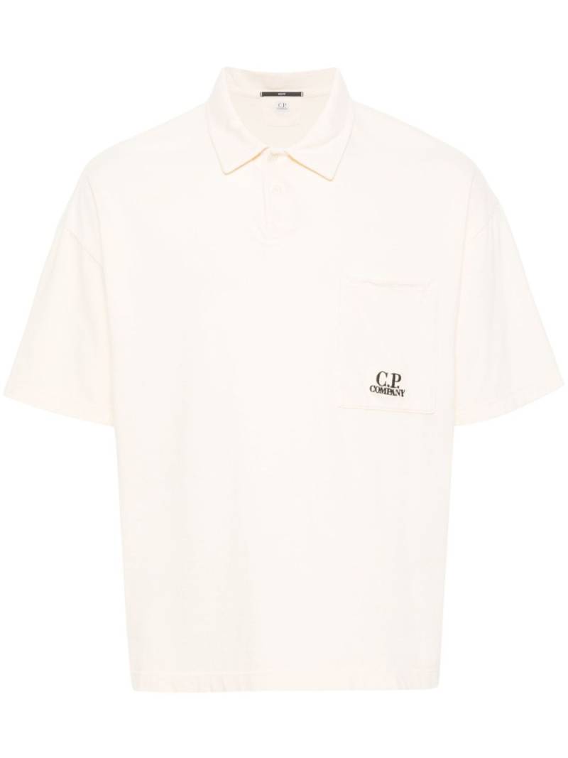 C.P. Company embroidered-logo cotton polo shirt - Neutrals von C.P. Company