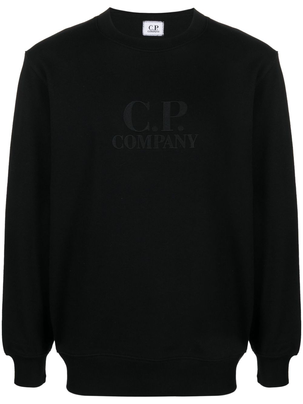 C.P. Company embroidered-logo jersey-fleece jumper - Black von C.P. Company