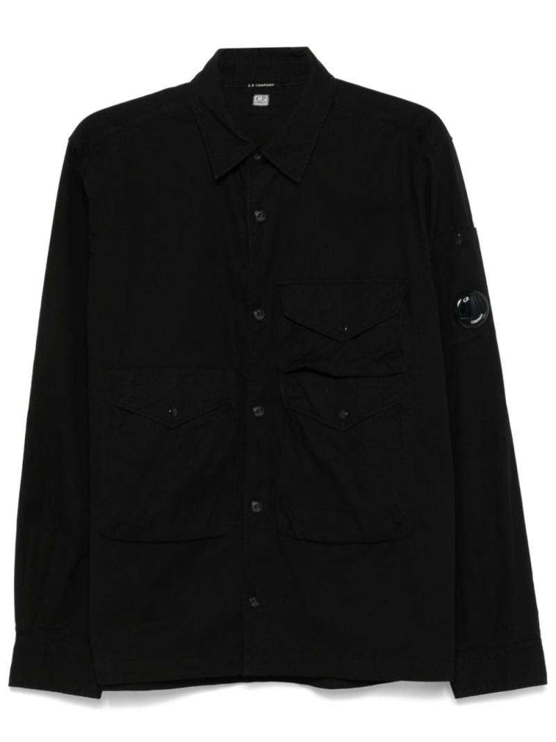 C.P. Company gabardine button-up overshirt - Black von C.P. Company