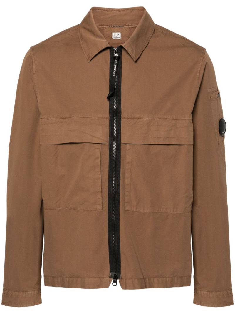 C.P. Company zip-up gabardine overshirt - Brown von C.P. Company