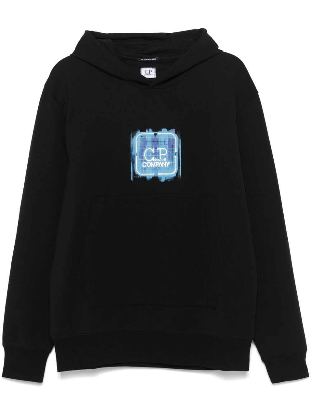 C.P. Company graphic-logo fleece-jersey hoodie - Black von C.P. Company