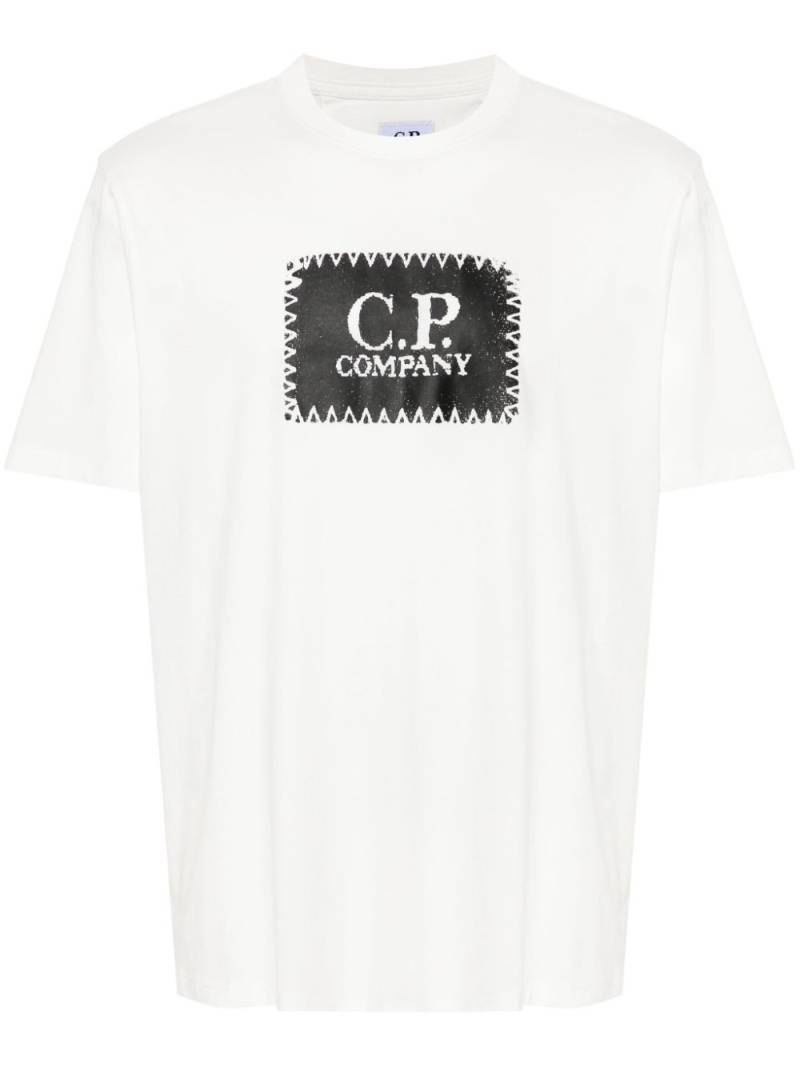 C.P. Company label style-logo jersey T-shirt - White von C.P. Company