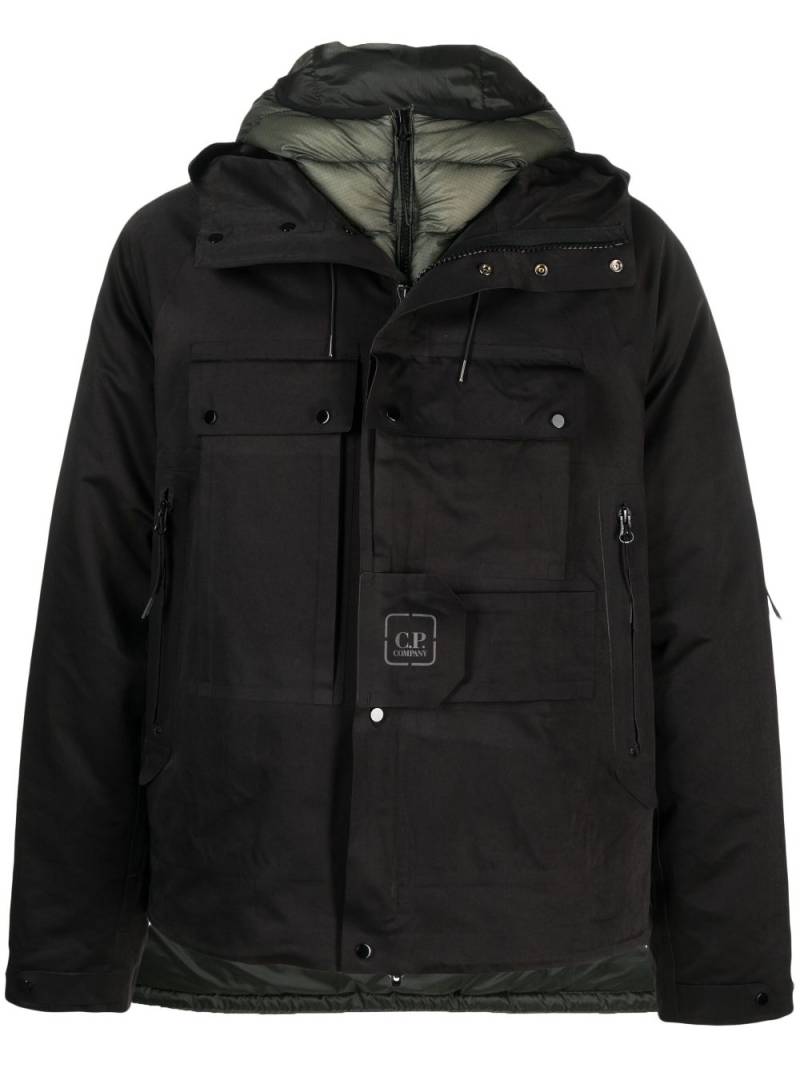 C.P. Company layered zip-up hooded jacket - Black von C.P. Company