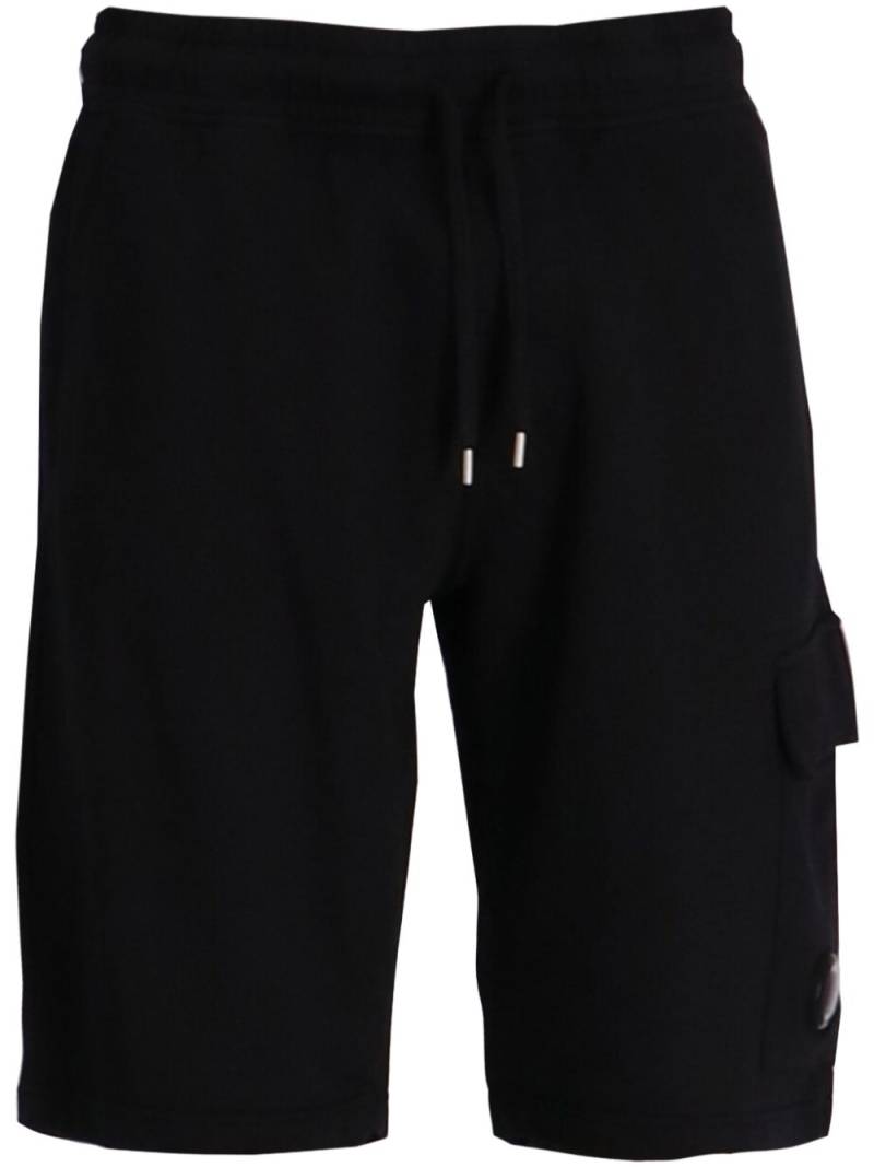 C.P. Company Lens-detail fleece track shorts - Black von C.P. Company