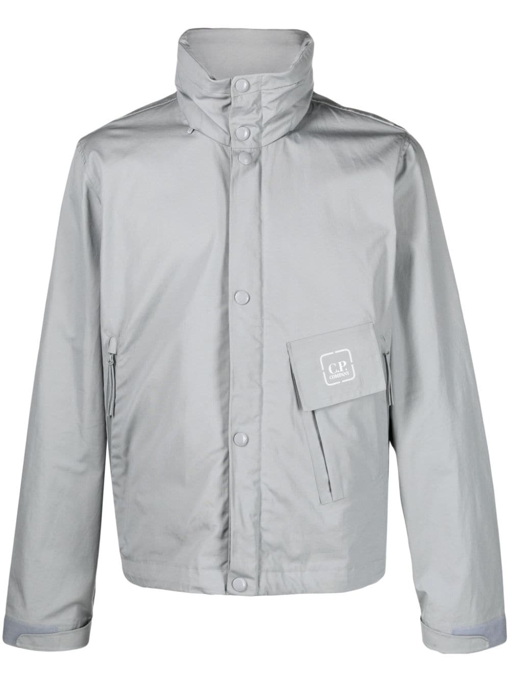 C.P. Company logo-appliqué cotton jacket - Grey von C.P. Company