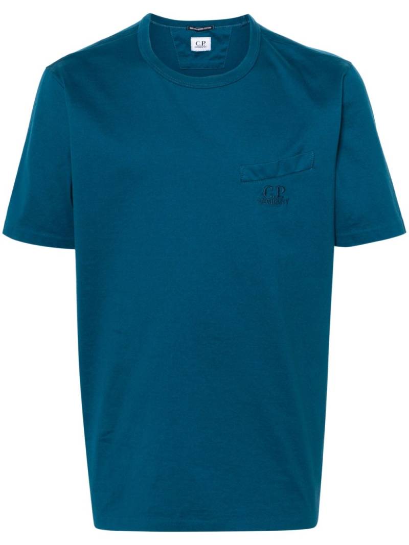 C.P. Company logo-embroidered cotton T-shirt - Blue von C.P. Company