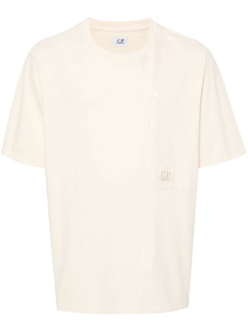 C.P. Company logo-embroidered cotton T-shirt - Neutrals von C.P. Company