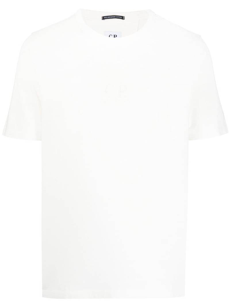 C.P. Company logo-embroidered cotton T-shirt - White von C.P. Company