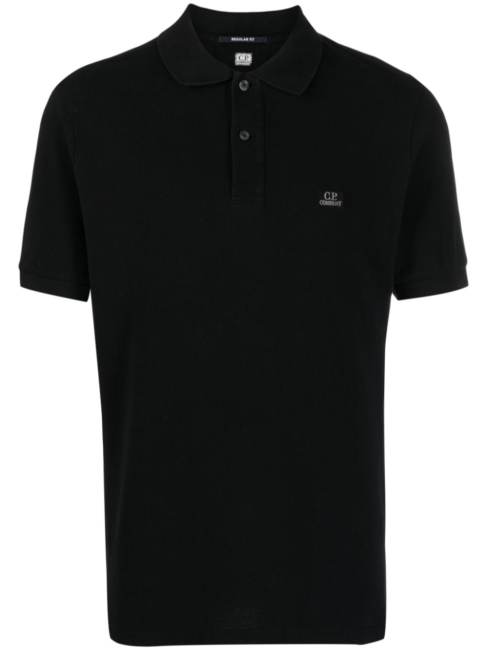 C.P. Company logo-embroidered cotton polo shirt - Black von C.P. Company