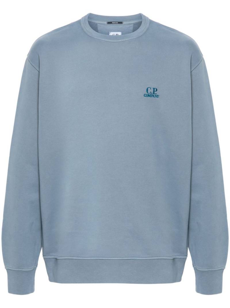 C.P. Company logo-embroidered cotton sweatshirt - Blue von C.P. Company