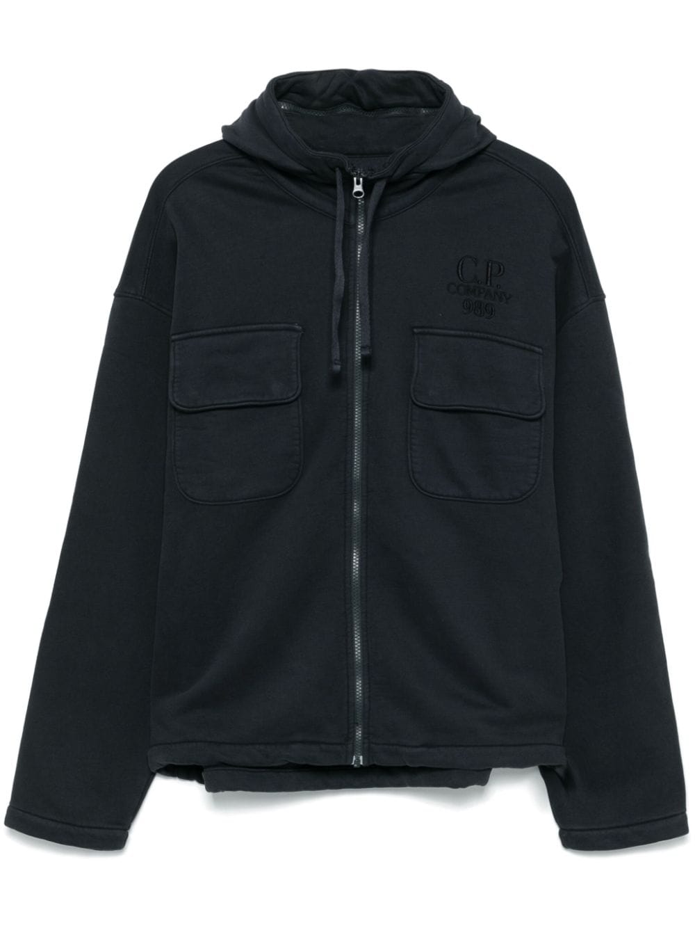 C.P. Company logo-embroidered hoodie - Blue von C.P. Company