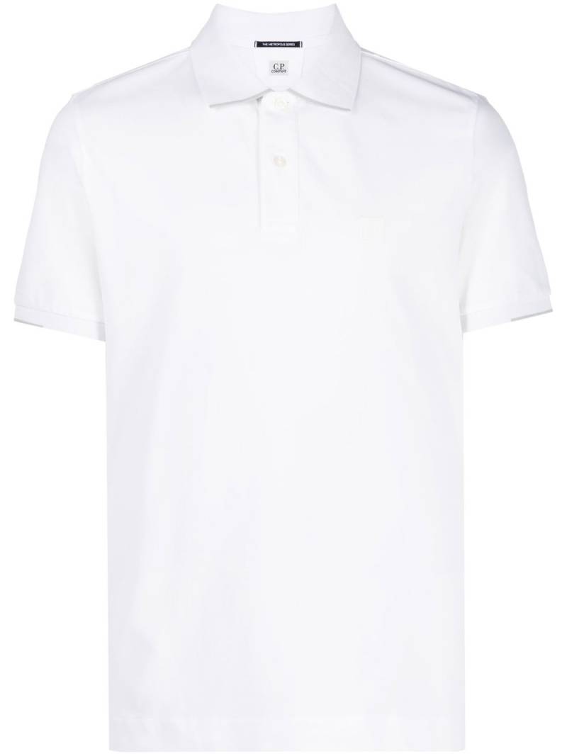 C.P. Company logo-embroidered polo shirt - White von C.P. Company