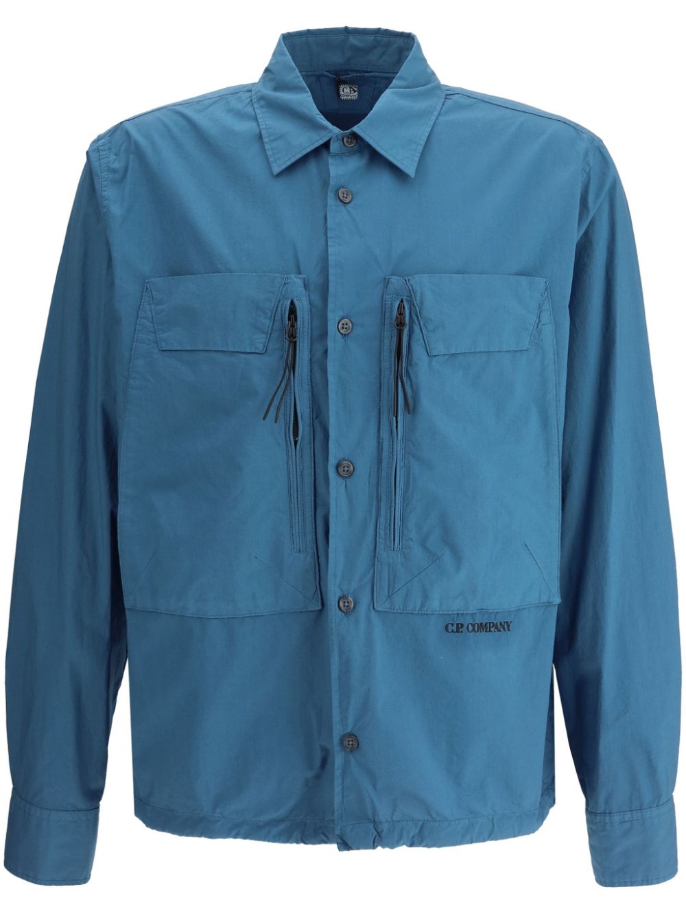 C.P. Company logo-embroidered shirt - Blue von C.P. Company