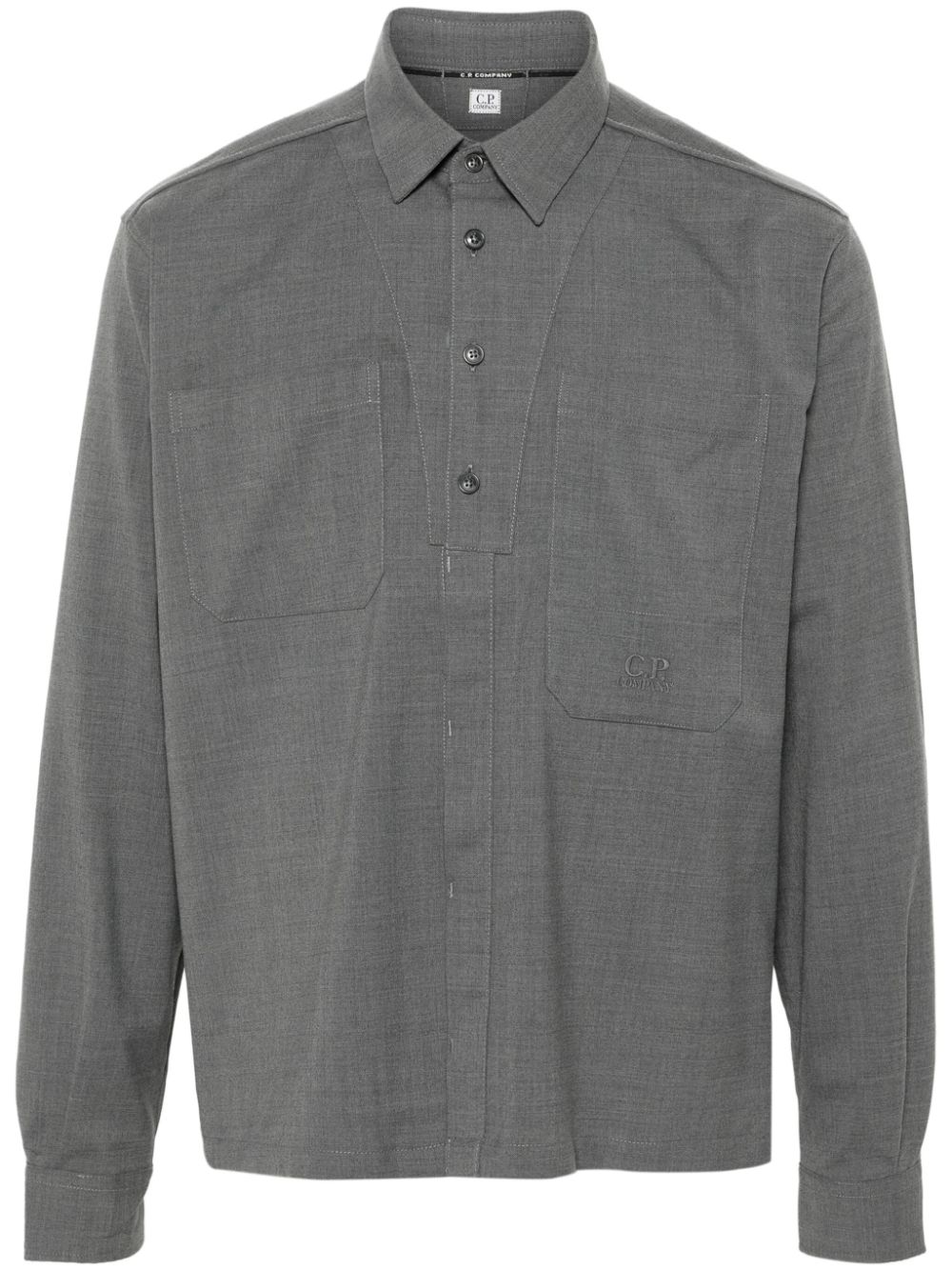 C.P. Company logo-embroidered shirt - Grey von C.P. Company